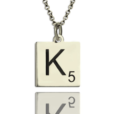 Scrabble Initial Letter Necklace Sterling Silver - Name My Jewellery
