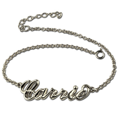 Sterling Silver Women's Name Bracelet  Carrie Style - Name My Jewellery