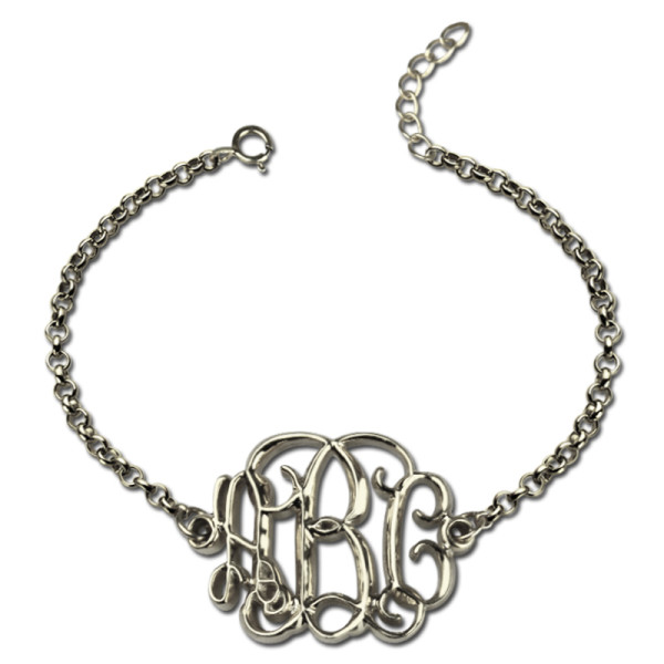 Celebrity Monogram Initial Bracelet Sterling Silver - Name My Jewellery