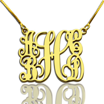 Gold Plated Family Monogram Necklace With 5 Initials - Name My Jewellery