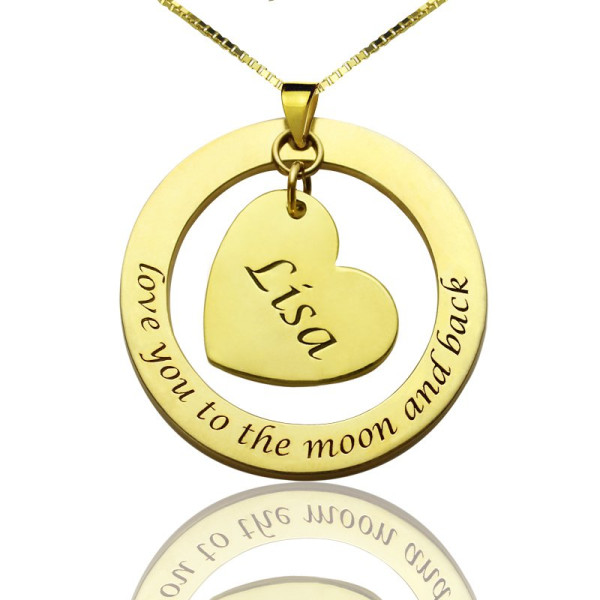 Custom Mom I Love You to the Moon and Back Necklace - Name My Jewellery
