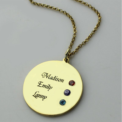 Custom Disc Necklace Engraved Names For Mom - Name My Jewellery