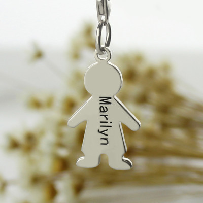 Personalised Boy Pendant on Lobster Clasp Silver - Name My Jewellery