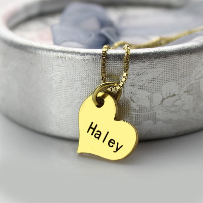 Matching Heart Couples Name Dog Tag Necklaces - Name My Jewellery