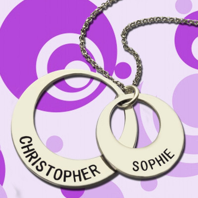 Engraved Ring Mother Necklace Sterling Silver - Name My Jewellery