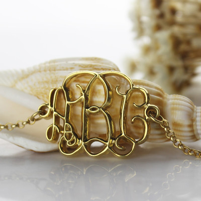 18ct Gold Plated Celebrity Monogram Bracelet - Name My Jewellery