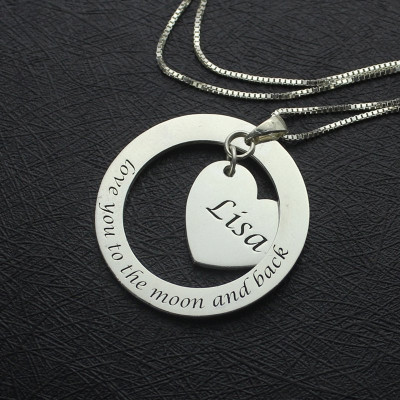 Custom Promise Necklace with Name  Phrase Sterling Silver - Name My Jewellery