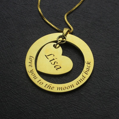 Personalised Promise Necklace with Name  Phrase 18ct Gold Plated - Name My Jewellery