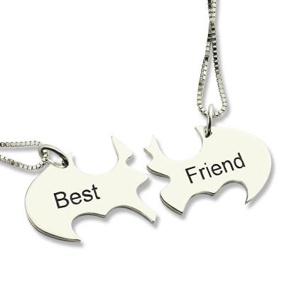 Batman Best Friend Name Necklace Sterling Silver - Name My Jewellery