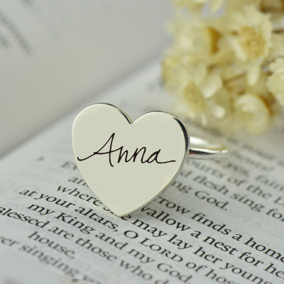 Personalised Signature Ring Handwriting Sterling Silver - Name My Jewellery