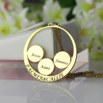 Mothers Family Name Pendant In Gold - Name My Jewellery