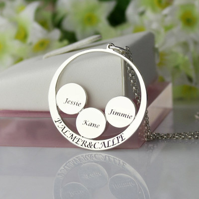 Personalised Family Name Pendant For Mom Silver - Name My Jewellery