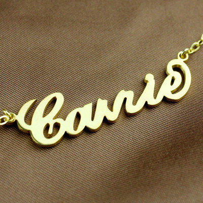Personalised Carrie Name Necklace Solid Gold 18ct - Name My Jewellery