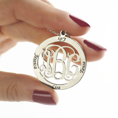 Personalised Family Monogram Name Necklace Sterling Silver - Name My Jewellery