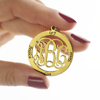 Family Monogram Name Necklace In 18ct Gold Plated - Name My Jewellery