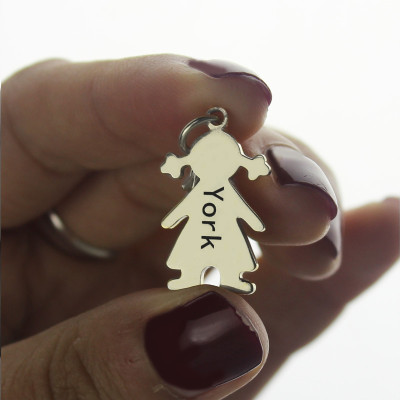 Personalised Baby Girl Pendant Necklace With Name Silver - Name My Jewellery