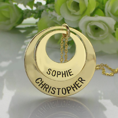 Engraved Ring 18ct Gold Plated Mother Necklace - Name My Jewellery