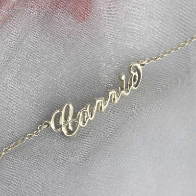Sterling Silver Women's Name Bracelet  Carrie Style - Name My Jewellery