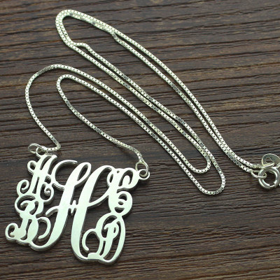 Customised 5 Initials Family Monogram Necklace Silver - Name My Jewellery