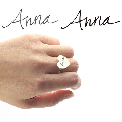 Personalised Signature Ring Handwriting Sterling Silver - Name My Jewellery