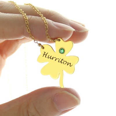 Good Luck Things - Clover Necklace 18ct Gold Plated - Name My Jewellery