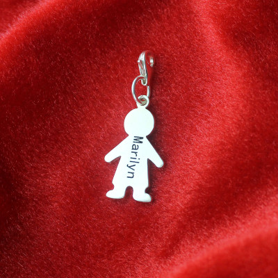 Personalised Boy Pendant on Lobster Clasp Silver - Name My Jewellery