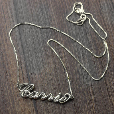 Personalised 3D Carrie Name Necklace Sterling Silver - Name My Jewellery