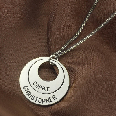 Engraved Ring Mother Necklace Sterling Silver - Name My Jewellery