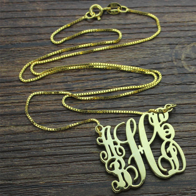 Gold Plated Family Monogram Necklace With 5 Initials - Name My Jewellery