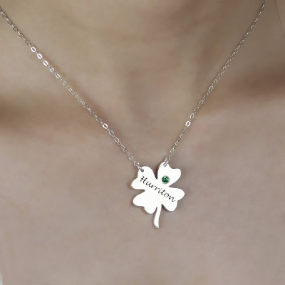 Clover Good Luck Charms Shamrocks Necklace Sterling Silver - Name My Jewellery