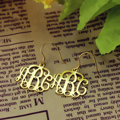 18ct Gold Plated Monogram Earrings - Name My Jewellery