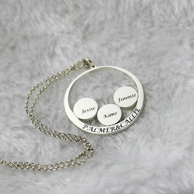Personalised Family Name Pendant For Mom Silver - Name My Jewellery