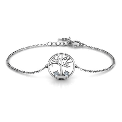 Personalised 1 - 4 Stone Family Tree Bracelet  - Name My Jewellery
