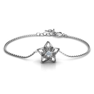 Personalised 3D Star Bracelet with Filigree Detailing - Name My Jewellery