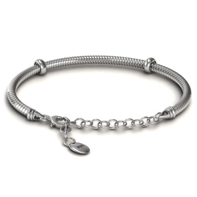 Personalised Silver Snake Bracelet with 1.5  Extender - Name My Jewellery