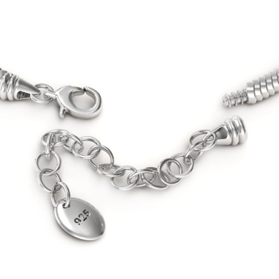 Personalised Silver Snake Bracelet with 1.5  Extender - Name My Jewellery