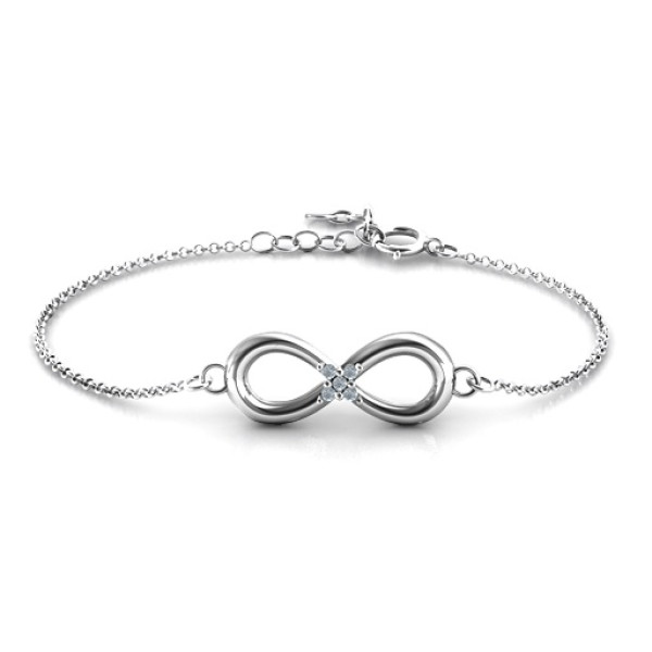 Personalised Classic Infinity With Centre Accents Bracelet - Name My Jewellery