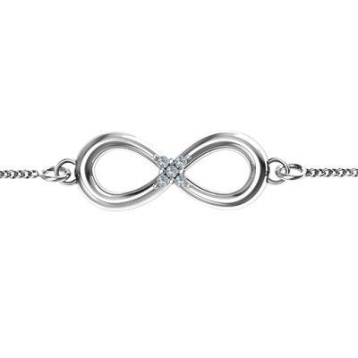 Personalised Classic Infinity With Centre Accents Bracelet - Name My Jewellery