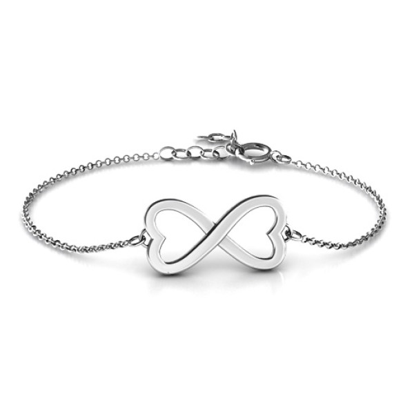 Personalised Double Heart Infinity Bracelet - Name My Jewellery