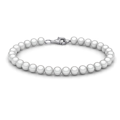 Personalised Freshwater Pearl Bracelet with Silver Clasp - Name My Jewellery