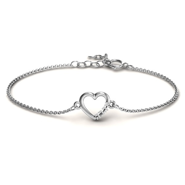 Personalised Heart 'Ahava' Bracelet - Name My Jewellery