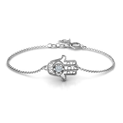 Personalised Horizontal Hamsa Bracelet - Name My Jewellery