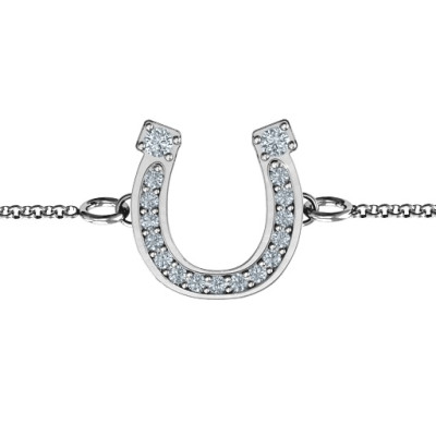 Horseshoe Bracelet with Two Stones and Accents  - Name My Jewellery