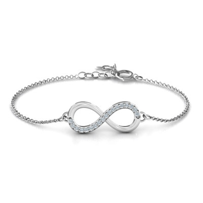 Personalised Infinity Bracelet with Single Accent Row - Name My Jewellery