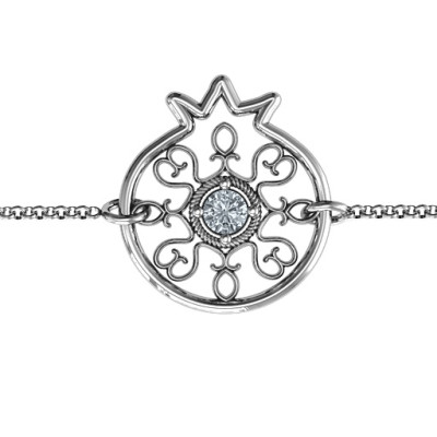 Personalised Pomegranate with Filigree Bracelet - Name My Jewellery