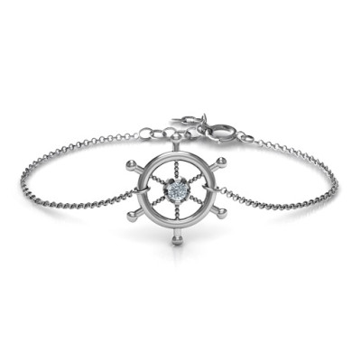 Personalised Ship's Wheel Bracelet - Name My Jewellery