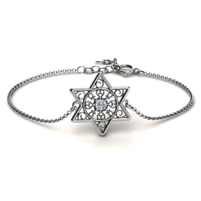Personalised Star of David with Filigree Bracelet - Name My Jewellery