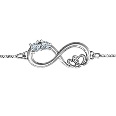 Sterling Silver Double the Love Infinity Bracelet - Name My Jewellery