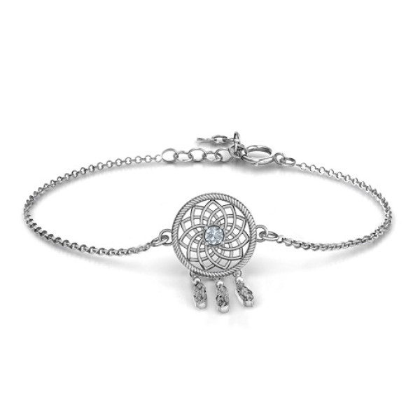 Personalised Sterling Silver Dream Catcher Bracelet - Name My Jewellery