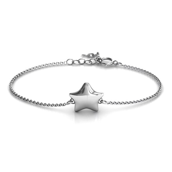 Personalised Sterling Silver Lucky Star Bracelet - Name My Jewellery